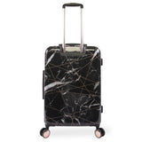 Juicy Couture Vivian 3 Piece Hardside Spinner Luggage Set Luggage Set, Black Marble Web