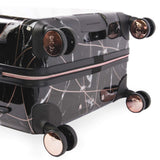 Juicy Couture Vivian 3 Piece Hardside Spinner Luggage Set Luggage Set, Black Marble Web