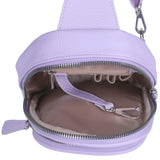 Julia Buxton Vegan Leather Women's Travel Sling Bag, Cross - Body Sling Fanny Pack for Teens Girls,Ladies,Gift Idea, Lilac