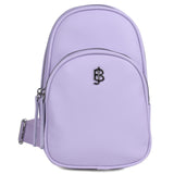 Julia Buxton Vegan Leather Women's Travel Sling Bag, Cross - Body Sling Fanny Pack for Teens Girls,Ladies,Gift Idea, Lilac