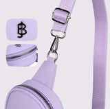 Julia Buxton Vegan Leather Women's Travel Sling Bag, Cross - Body Sling Fanny Pack for Teens Girls,Ladies,Gift Idea, Lilac