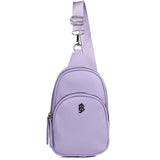 Julia Buxton Vegan Leather Women's Travel Sling Bag, Cross-Body Sling Fanny Pack for Teens Girls,Ladies,Gift Idea, Lilac