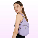Julia Buxton Vegan Leather Women's Travel Sling Bag, Cross - Body Sling Fanny Pack for Teens Girls,Ladies,Gift Idea, Lilac