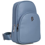 Julia Buxton Vegan Leather Women's Travel Sling Bag, Cross - Body Sling Fanny Pack,Gift Idea, Dusty Blue