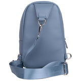 Julia Buxton Vegan Leather Women's Travel Sling Bag, Cross - Body Sling Fanny Pack,Gift Idea, Dusty Blue