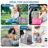 JUNGYOUN Premium Cat Carrier - Pet Carrier for Cat & Small Dogs up to 15lbs - Airline Approved Travel Dog Carrier with Anti - Escape Zippers, Collapsible Travel Bowl & Padded Strap