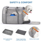 JUNGYOUN Premium Cat Carrier - Pet Carrier for Cat & Small Dogs up to 15lbs - Airline Approved Travel Dog Carrier with Anti - Escape Zippers, Collapsible Travel Bowl & Padded Strap