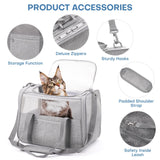 JUNGYOUN Premium Cat Carrier - Pet Carrier for Cat & Small Dogs up to 15lbs - Airline Approved Travel Dog Carrier with Anti - Escape Zippers, Collapsible Travel Bowl & Padded Strap