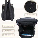 Jursccu Floral Embroidery Backpack Purses for Women Small Canvas Drawstring Daypack Travel Shoulder Bag Vintage Handbag