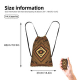 JxWCher African tribal elements Print Storage Bag Drawstring Backpack 14L Foldable Cinch Bag Packable Daypack for Gym Travel