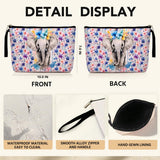 Jztco Elephant Cosmetic Bags Elephant Themed Gifts Animal Lover Gifts for Female Farm Girl BFF Best Friend Coworker Toiletry Bag Graduation Mothers Day Birthday Gift Floral Makeup Bag