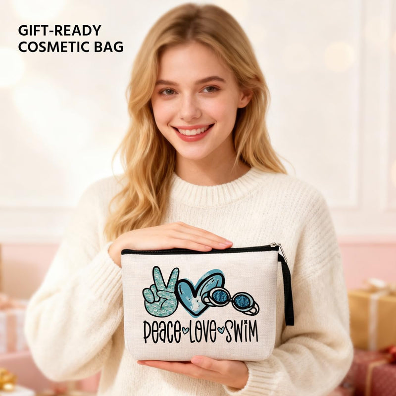 Jztco Swimming Bag Funny Swimming Gifts for Swimming Team Gifts Swim Gifts, Swim Teacher Gifts, Swimming Makeup Bag Thank You Birthday Gifts for Women Her Female Swimmer