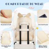 kadilong Cute Middle High School Bags Bookbag for Teen Girls,Laptop Backpack for Women,Back Pack Knapsack for College Student(Beige)