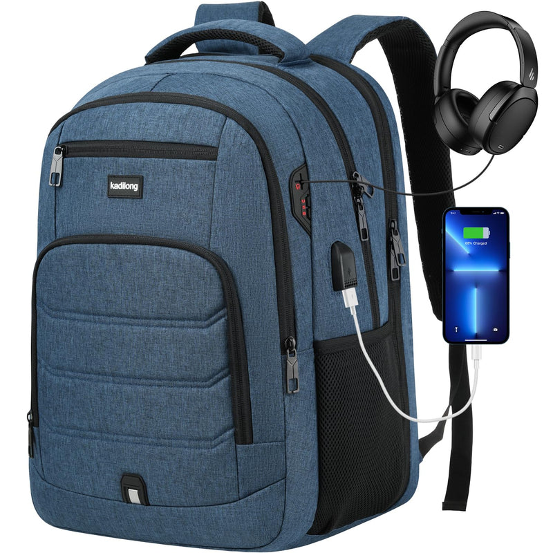 kadilong Laptop Backpack for Men,School Bookbag for Teens Boys with USB Port for College Business