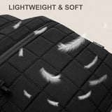 kadilong Laptop Backpack for Women College Travel,Quilted Daypack Bookbag for School Teen Girls Mochilas Mujer,Black