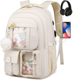 kadilong School Backpack for Teen Girls,Cute Backpacks for Women Aesthetic Bookbag Laptop Bag Back Pack for Middle School