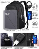 kadilong School Backpacks for Teen Boys Laptop Backpack Men,Bookbag College Computer Bag with USB Charging Port for Work Business Middle High School Student,Black