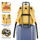 Kah&Kee Polyester Travel Backpack Functional Anti - theft School Laptop for Women Men (Yellow, Medium)
