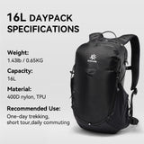 KAILAS Far Mountain16L Lightweight Hiking Backpack Trekking Daypack Small Backpacks Traveling Camping Silent Black