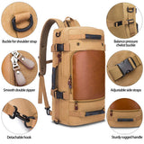 KAKA Travel Canvas Backpack,Carry On Bag Durable Backpack Duffle Bag Weekender Shoulder Bag Rucksack fit 15.6 Inch Laptop for Men and Women