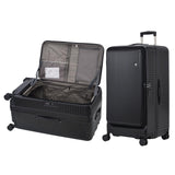 Kaleenie 29 Inch Aluminum Checked Luggage with Side Opening Zipper, 40 * 37 * 77cm, 113L, Lightweight Hardshell ABS+PC Suitcase with TSA Lock, 360° Universal Wheels, Black