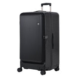 Kaleenie 29 Inch Aluminum Checked Luggage with Side Opening Zipper, 40 * 37 * 77cm, 113L, Lightweight Hardshell ABS+PC Suitcase with TSA Lock, 360° Universal Wheels, Black