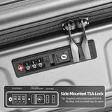 Kaleenie 29 Inch Luggage with Expansion & Side Opening Design, 50 * 31(35)*76cm, 117L~133L Ligthweight ABS+PC Hardshell Checked Suitcase, Gray
