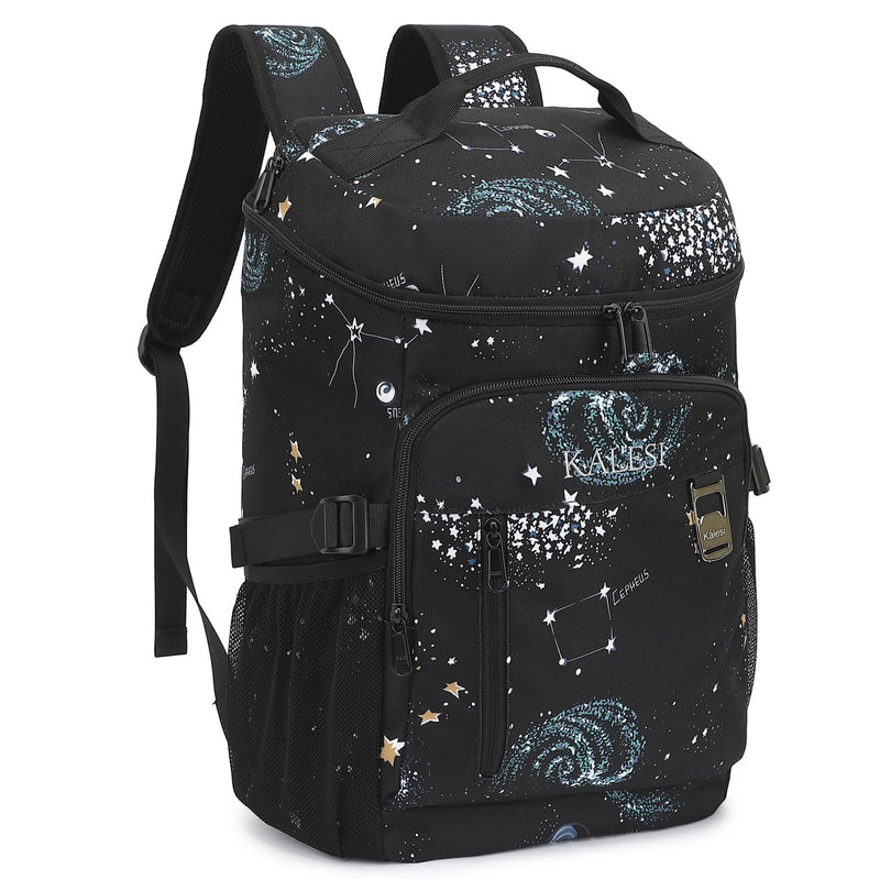 Kalesi Cooler Backpack 36 Cans Lightweight Insulated Backpack Cooler Leak - Proof Travel Camping Lunch Backpack Outdoor Cutlery Backpack for Men and Women (B - Starry Sky)