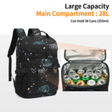 Kalesi Cooler Backpack 36 Cans Lightweight Insulated Backpack Cooler Leak - Proof Travel Camping Lunch Backpack Outdoor Cutlery Backpack for Men and Women (B - Starry Sky)