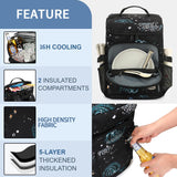 Kalesi Cooler Backpack 36 Cans Lightweight Insulated Backpack Cooler Leak - Proof Travel Camping Lunch Backpack Outdoor Cutlery Backpack for Men and Women (B - Starry Sky)