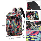 Kalesi Floral Gym Duffle Bag Backpack 4 ways for Women Waterproof with Shoes Compartment for travel Sport Hiking laptop Lightweight