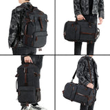 Kalesi Gym Duffle Bag Backpack 4 - Way Vintage canvas with Shoes Compartment for travel Sport Hiking laptop (Vintage black)