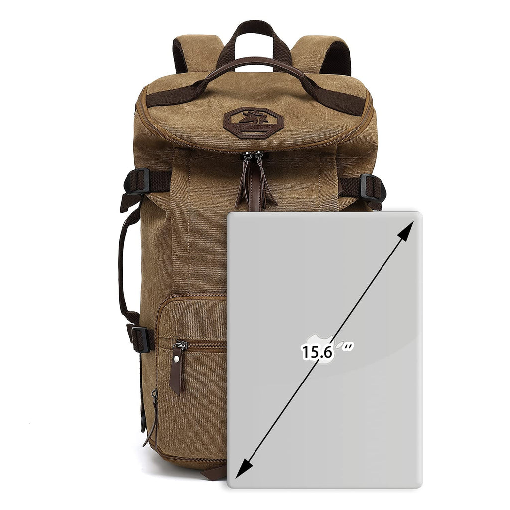 Kalesi Gym Duffle Bag Backpack 4 - Way Vintage canvas with Shoes Compartment for travel Sport Hiking laptop (Vintage coffee)