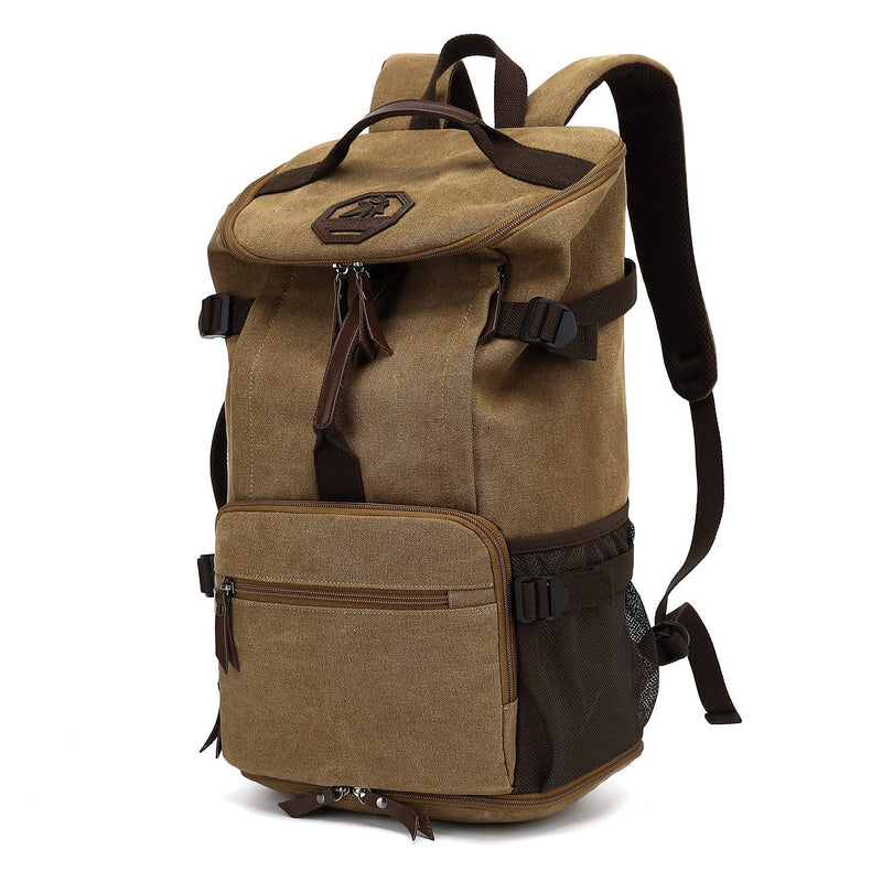 Kalesi Gym Duffle Bag Backpack 4 - Way Vintage canvas with Shoes Compartment for travel Sport Hiking laptop (Vintage coffee)