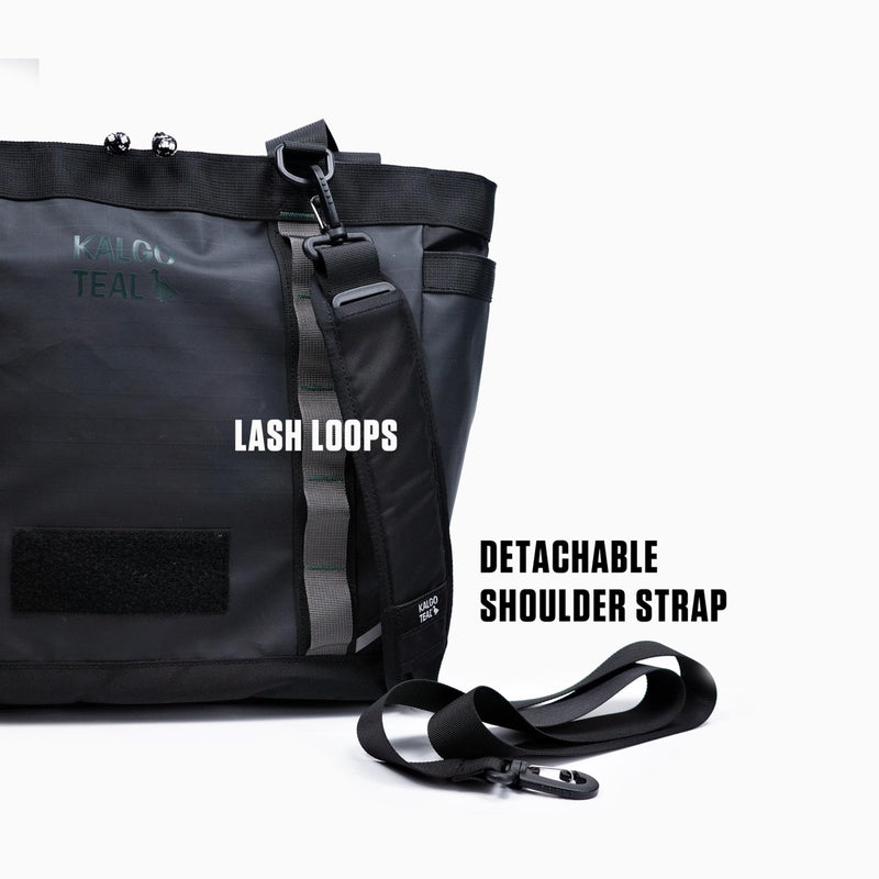 kalgoTeal Utility Tote Bag 15L, Over Shoulder & Crossbody Carry, Water Repellent, Full Zip, Laptop Sleeve