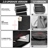 KALIDI Canvas Tote Bag Large Hobo Crossbody Shoulder Handbag BlackZipper Messenger Bag for Women or Men Casual College Work