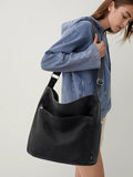 KALIDI Canvas Tote Bag Large Hobo Crossbody Shoulder Handbag BlackZipper Messenger Bag for Women or Men Casual College Work