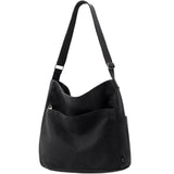 KALIDI Canvas Tote Bag Large Hobo Crossbody Shoulder Handbag BlackZipper Messenger Bag for Women or Men Casual College Work
