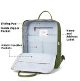 KALIDI Casual Laptop Backpack 15 Inches Classic Camping Rucksack Travel Outdoor Square Daypack College Hiking Gym Bag, Army Green