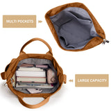 KALIDI Corduroy Tote Bag, Large Messenger Bag Shoulder Hobo Anti Splash Crossbody Zipper Bag Casual Work Shopping Women (Kakhi)