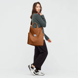 KALIDI Corduroy Tote Bag, Large Messenger Bag Shoulder Hobo Anti Splash Crossbody Zipper Bag Casual Work Shopping Women (Kakhi)