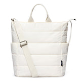 KALIDI Quilted Tote Bag, Puffer Hobo Bag Anti Splash Crossbody Zipper Gym Bag Large Casual Travel Work Daily Women, Beige