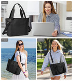 KALIDI Tote Bag for Women,Shoulder Bag with Laptop Compartment for work Leisure Nylon Top - Handle Foldable Weekend