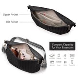 KALIDI Woven Crossbody Bags for Women Travel Vegan Leather Fanny Packs for Woman Cross Body Purse Fashion Belt Bum Bag with Wide Strap
