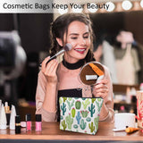 Kalygon Cactus Makeup Bag For Women, Adorable Cosmetic Bag Makeup Bags, Tropical Succulent Cactus Cacti Green Zipper Bag Travel Bags Toiletry Organizers Pouch Bags Washing Bags For Gym Bathroom