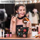 Kalygon Woman Makeup Bag Paisley Flower, Colorful Paisley Floral Red Makeup Bags Travel Cosmetic Bags Toiletry Makeup Organizer Pencil Pouch Make Up Cosmetic Bag For Owners Lady Birthday Gifts
