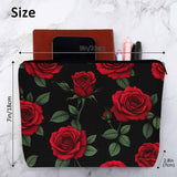 Kalygon Woman Rose Makeup Bag - Blossom Flower Roses Red Travel Cosmetic Bags Toiletry Makeup Organizer Pencil Pouch For Owners Lady Birthday Gifts
