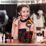 Kalygon Woman Rose Makeup Bag - Blossom Flower Roses Red Travel Cosmetic Bags Toiletry Makeup Organizer Pencil Pouch For Owners Lady Birthday Gifts