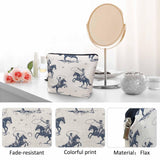 Kalygon Women Cosmetic Bag Cowboy, American Western Cowboy Horse Riders Cute Makeup Bag For Purse Cosmetic Travel Bag For Toiletries Makeup Storage Bag Flax Skincare Bag Make Up Pouch Bags