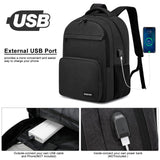 kamater School Backpack for Teen Boys & College Students - 15.6 Inch Large Capacity Laptop Bookbag with Sturdy Water Resistant Anti - Theft | Multiple Compartments Backpack, Black